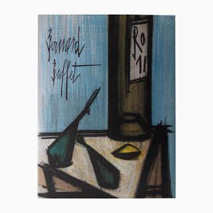 Bernard Buffet, Stillleben mit Flasche, 1967, Original Lithographie