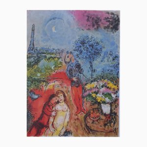 After Marc Chagall, Lovers of the Eiffel Tower, Lithograph
