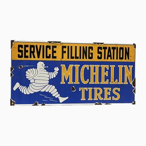 Plaque Émaillée Publicitaire Michelin Garage