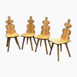 Mid-Century Ash Dining Chairs, Set of 4