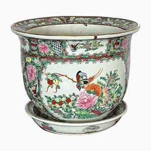 Chinese Canton Export Planter and Water Tray