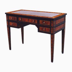 Hall Table with Drawers and Leather Top
