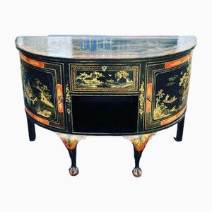 Antique Demi-Lune Chinoiserie Console Table