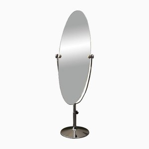 Oval Double-Sided Floor Standing Mirror, Italy, 1970s