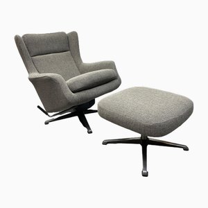 Lounge Chair & Footstool, Finland, 1950, Set of 2