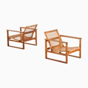 Sled Easy Chairs Model 2256 attributed to Børge Mogensen, 1960s, Set of 2