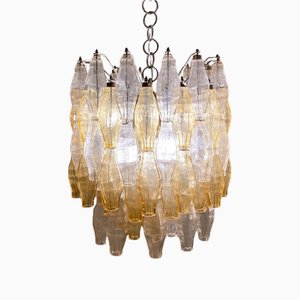 Mid-Century Murano Glass Polyhedr Chandelier attributed to Carlo Scarpa for Venini, Italy, 1960