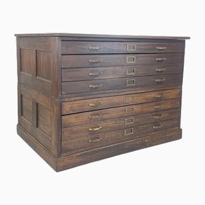 George VI Plan Chest with Brass Handles, 1930s