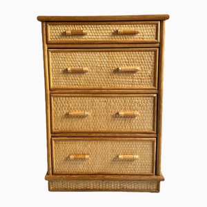 Vintage Rattan & Bamboo Chest of Drawers