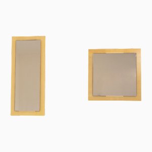 Ash and Smoked Glass Mirrors, 1980s, Set of 2