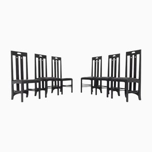 Sillas de Charles Rennie Mackintosh para Cassina, años 70. Juego de 6