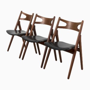 CH29P Sawbuck Dining Room Chairs, Set of 3