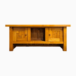 Brutalist Low Sideboard in Elm