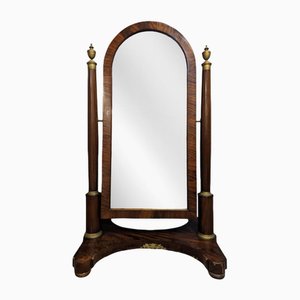 Empire Style Mahogany Veneer Psyche Mirror