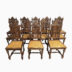 Henry II Style Chairs, Set of 12