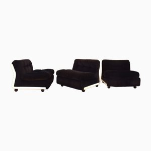 Italian Amanta Lounge Chairs by Mario Bellini for C&b Italy, 1970s, Set of 3