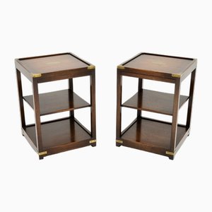 Antique Military Campaign Style Side Tables, 1950, Set of 2