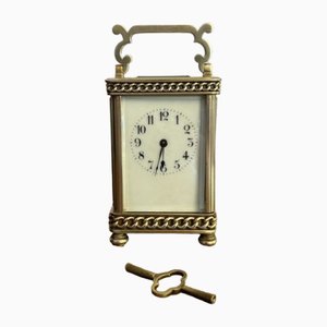 Horloge Carrosse Victorienne Antique en Laiton, 1880