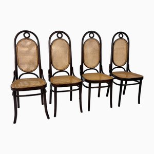 Bentwood and Cane Dining Chairs from FMG, 1950s, Set of 4