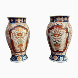 Antique Japanese Imari Vases, 1890, Set of 2