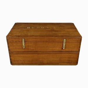 Antique Mahogany Travel Trunk, 1890s