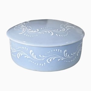 French Blue Candy Box in Limoges Porcelain, Paris, France, 1930s