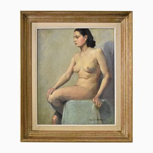 Michel Dubost, Femme Nue, XXe Siècle, Peinture à l'Huile, Encadrée
