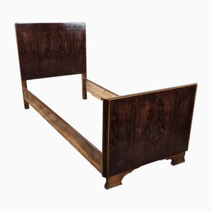 Letto singolo Art Déco in noce, 1940