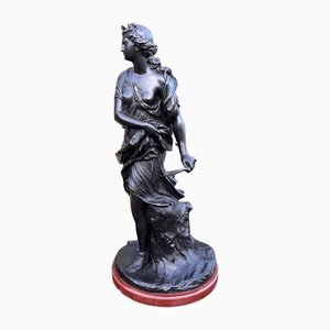Französischer Künstler, Großformatige Diana die Jägerin, 1880, Bronze