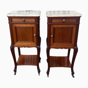 French Mahogany Bedside Cabinets, 1900, Set of 2