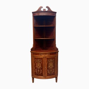 Marquetry Inlaid Corner Cabinet from Edwards & Roberts of London, 1900