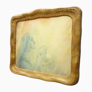 Anthroposophical Walnut Picture Frame, 1930s