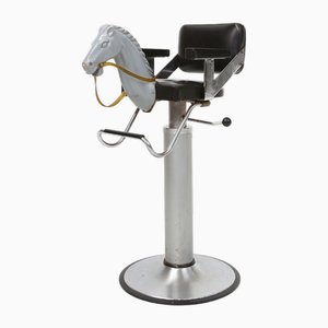 Sillón de barbero infantil con cabeza de caballo, Bélgica, años 50