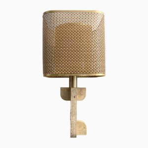 Italian Table Lamp in Travertine from Fratelli Manelli, 1960s