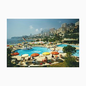 Slim Aarons, Monte Carlo Beach Club, Estate Stamped Photographic Print, 1970 / 2020s