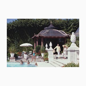 Slim Aarons, Pagoda Poolhouse, Estate Stamped Photographic Print, 1985 / 2020s