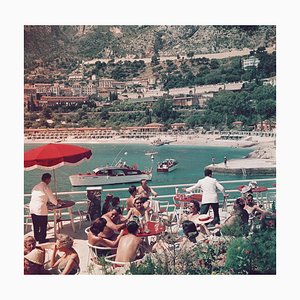 Slim Aarons, Cafe Terrace in Nice, Estate Stamped Photographic Print, 1957 / 2020s