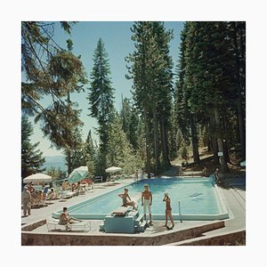 Slim Aarons, Pool at Lake Tahoe, Estate Stamped Photographic Print, 1959 / 2020s