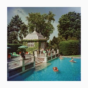 Slim Aarons, Family Pool in Florida, Estate Stamped Photographic Print, 1960 / 2020s