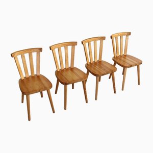 Vintage Dining Chairs in Pine, Sweden, 1960s, Set of 4