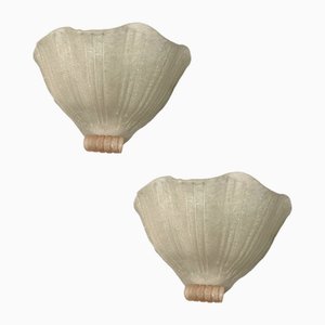 Murano Glass Scallop Shell Sconces, 1970s, Set of 2