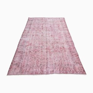 Rosa überfärbter Vintage Teppich, 1960er