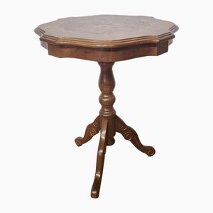 Französischer Tisch mit Intarsienplatte, 1980er