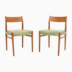 Dänische Vintage Teak & Leder Stühle von Arne Vodder für Sibast, 1960, 2er Set