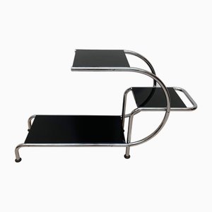 Bauhaus Etagere in Nickel and Black Lacquer by Emile Guyot for Thonet, 1920s