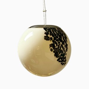 Vintage Globe Chandelier in Glass with Animal Print attributed to Angelo Brotto for Esperia, 1960s