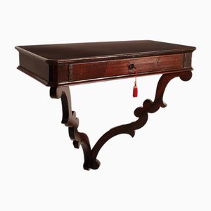 Large 17th Century Tuscan Renaissance Hanging Console in Walnut with Drawer, 1600s