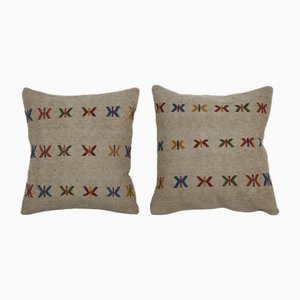 Vintage Handwoven Kilim Cushion Covers, 2010s, Set of 2