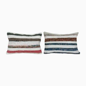 Turkish Striped Cushion Covers, 2010s, Set of 2