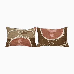 Suzani Lumbar Cushion Covers, 2010s, Set of 2